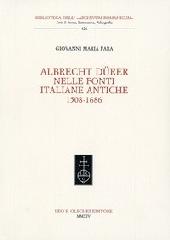 ALBRECHT DURER NELLE FONTI ITALIANE ANTICHE 1508-1686.
