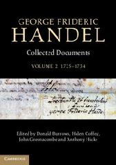 GEORGE FRIDERIC HANDEL Vol.2 "COLLECTED DOCUMENTS 1725-1734"
