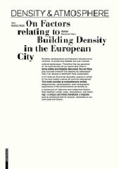 DENSITY & ATMOSPHERE "ON FACTORS RELATING TO BUILDING DENSITY IN THE EUROPEAN CITY"